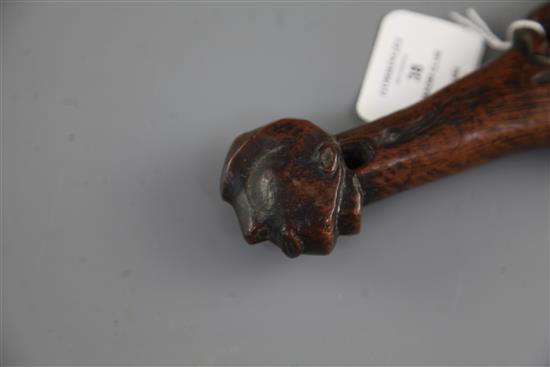 A Maori Wahaika Tiki hardwood war club 13.25in.